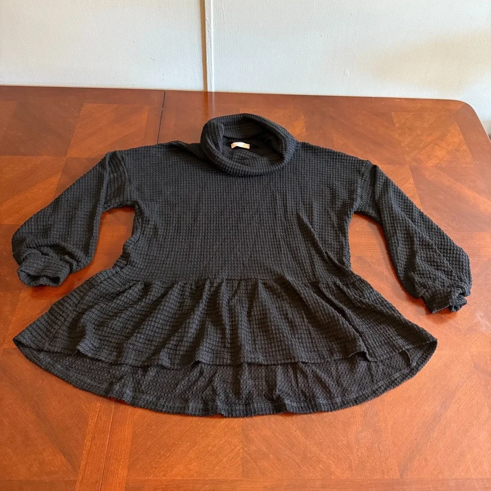 Women's Tunic Pullover Black‎ Cowl Neck small